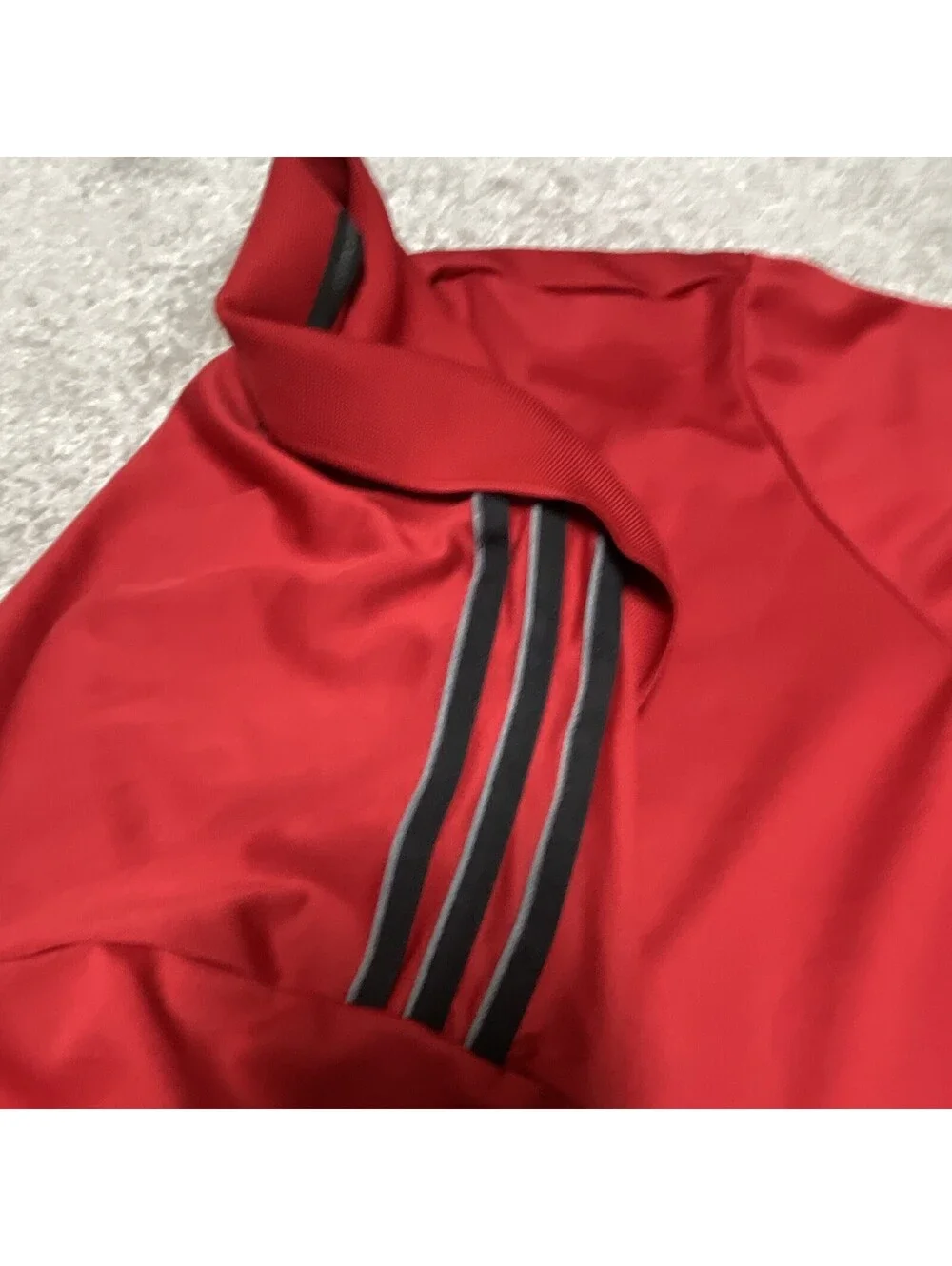 adidas Climacool Men's XL Polo Red/Black Solid Short Sleeve Collared Logo